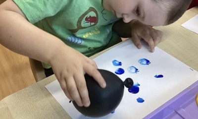 Balloon paint printing! 