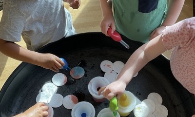 Sensory Exploration with Watercolours and Cotton Pads 