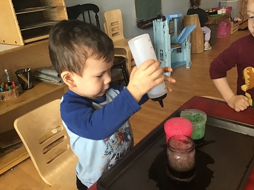 child experimenting