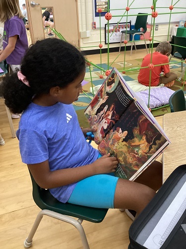 Child reading a book